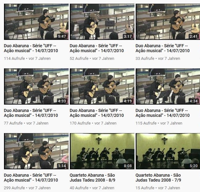 Guitar Quartet and Guitar Duo from Brazil with many interesting Videos
